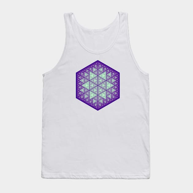 Purple turquoise teal Sierpinski hexagon star Tank Top by Bailamor